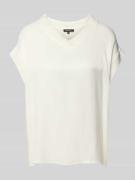 More & More Relaxed Fit Blusenshirt mit V-Ausschnitt in Offwhite, Größ...