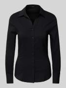 More & More Hemdbluse mit Label-Stitching in Black, Größe 44