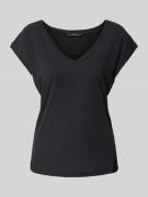 Vero Moda T-Shirt mit V-Ausschnitt Modell 'FILLI' in Black, Größe L