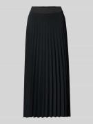 Rich & Royal Midi-Rock mit Plisseefalten in Black, Größe S