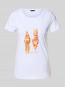 More & More T-Shirt mit Rundhalsausschnitt in Offwhite, Größe 46