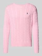 Polo Ralph Lauren Strickpullover mit Zopfmuster Modell 'DRIVER' in Ros...