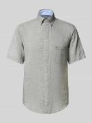 Fynch-Hatton Regular Fit Freizeithemd aus Leinen-Baumwoll-Mix in Oliv,...