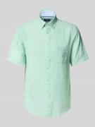 Fynch-Hatton Regular Fit Freizeithemd aus Leinen-Baumwoll-Mix in Hellg...