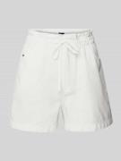 Tommy Jeans Regular Fit Paperbag-Shorts aus Baumwoll-Leinen-Mix in Ecr...