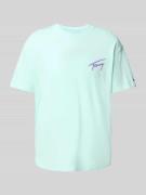 Tommy Jeans Relaxed Fit T-Shirt aus reiner Baumwolle in Tuerkis, Größe...