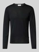 Casual Friday Pullover aus Wollmischung in Black, Größe L