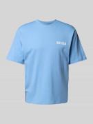 REVIEW Regular Fit T-Shirt aus Baumwoll-Viskose-Mix in Hellblau, Größe...
