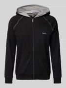 BOSS Sweatjacke mit Kapuze Modell 'Mix&Match' in Black, Größe M