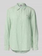 Tommy Hilfiger Regular Fit Hemdbluse aus reinem Leinen in Hellgruen, G...