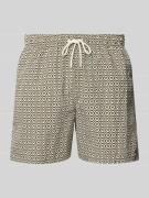 Tommy Hilfiger Regular Fit Badeshorts mit Tunnelzug in Oliv, Größe S