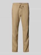 Tommy Hilfiger Loose Fit Stoffhose aus Leinen-Mix Modell 'HARLEM' in K...