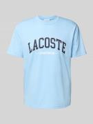 Lacoste T-Shirt mit Label-Print in Hellblau, Größe L