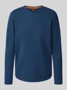 BOSS Orange Longsleeve mit Label-Stitching Modell 'Tempesto' in Jeansb...