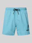 BOSS Badehose mit elastischem Bund Modell 'Dogfish' in Aqua, Größe L
