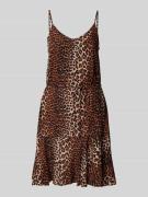 Pieces Tailliertes Minikleid mit Taillenband Modell 'NYA' in Mittelbra...