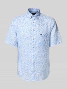 Fynch-Hatton Regular Fit Freizeithemd aus Leinen-Baumwoll-Mix in Eisbl...