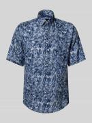 Fynch-Hatton Regular Fit Freizeithemd aus Leinen-Baumwoll-Mix in Marin...