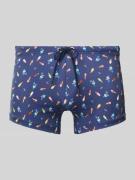 HOM Badehose mit elastischem Bund und Tunnelzug in Marine, Größe L