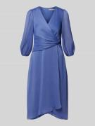 Christian Berg Cocktail Cocktailkleid in Wickel-Optik in Dunkelblau Me...