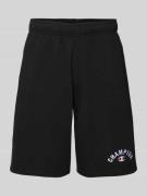 CHAMPION Baggy Fit Sweatshorts mit Label-Stitching in Black, Größe L