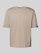 ARMANI EXCHANGE T-Shirt mit geripptem Rundhalsausschnitt in Beige, Grö...