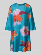 Luisa Cerano Knielanges Kleid aus Seide mit Rundhalsausschnitt in Tuer...