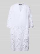 Luisa Cerano Knielanges Tunikakleid mit Häkelspitze in Weiss, Größe 40