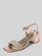 Marco Tozzi Sandalette mit Ziersteinbesatz und Blockabsatz in Gold, Gr...
