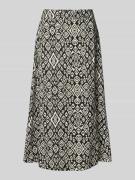 ICHI Midirock aus Leinen-Viskose-Mix Modell 'LINNO' in Black, Größe 44