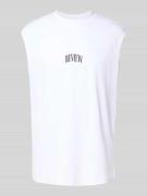 REVIEW Tanktop mit Label-Print in Weiss, Größe L