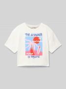 Garcia T-Shirt mit Motiv-Print in Weiss, Größe 140