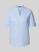 More & More Regular Fit Bluse mit Tunikakragen in Bleu, Größe 34