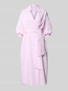 Rich & Royal Hemdblusenkleid mit Umlegekragen und Bindegürtel in Pink,...