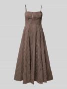 Staud Midikleid mit Spaghettiträgern Modell 'WYLIE' in Dunkelbraun, Gr...