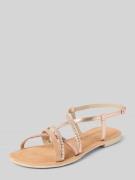 Tamaris Ledersandalette mit schmalen Riemen in Rose Gold, Größe 37