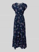 Apricot Maxikleid aus Viskose mit Knopfleiste in Marine, Größe M