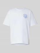 Edwin T-Shirt mit Label-Print Modell 'EDWIN MUSIC CHANNEL' in Weiss, G...