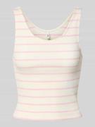 Only Slim Fit Tank Top in Rippoptik Modell 'NESSA' in Rosa, Größe L
