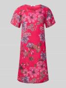 ZABAIONE Knielanges Leinenkleid mit Rundhalsausschnitt in Pink, Größe ...