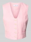 Mango Weste aus Leinen mit Knopfleiste Modell 'BORELI' in Hellrosa, Gr...