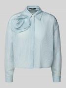 Zero Boxy Fit Hemdbluse mit floraler Applikation in Bleu, Gr&#xF6;&#xDF;e 40