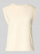 Mango T-Shirt mit Kappärmeln Modell 'MAREA' in Beige, Größe L