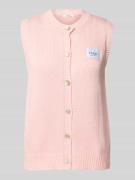 VILLA SOPHIE Strickweste mit Label-Patch in Rosa, Größe M/L