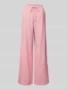 Pieces Wide Leg Hose aus Baumwoll-Leinen-Mix Modell 'APIA' in Koralle,...