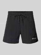 CHAMPION Regular Fit Badehose mit Label-Stitching in Black, Größe L