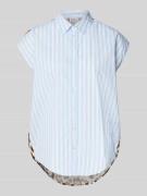 Emily Van den Bergh Regular Fit Blusentop mit Kentkragen in Bleu, Größ...