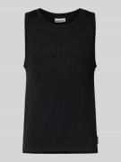REVIEW Tanktop mit Rundhalsausschnitt und Label-Detail in Black, Größe...