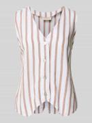 FREE/QUENT Weste aus Viskose-Leinen-Mix Modell 'Lavisco' in Hellbraun,...