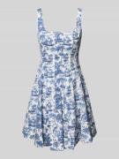 Staud Minikleid mit Karree-Ausschnitt Modell 'MINI WELLS' in Bleu, Grö...